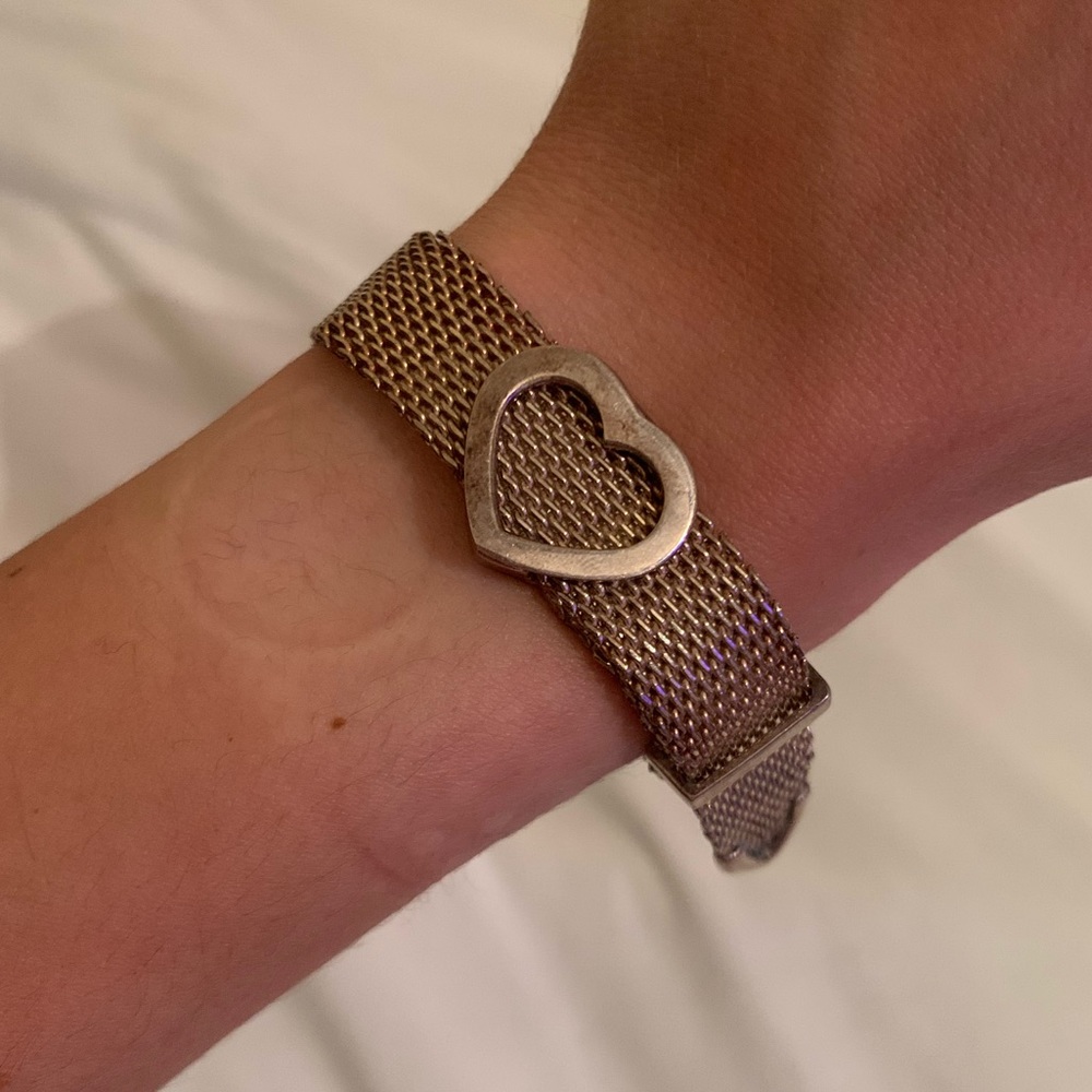 Authentic Tiffany & Co Mesh Heart Buckle Bracelet